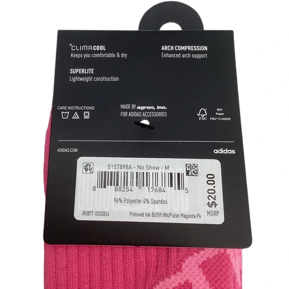 Adidas 6 pk. Superlite Classic No Show Socks (NWT) (Shoe Size: 5-10)